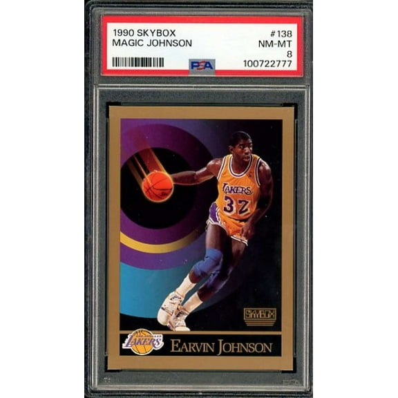 Magic Johnson Card 1990-91 SkyBox #138 PSA 8