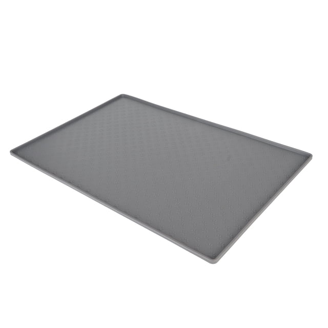 Pet Feeding Mat, Easy To Clean Pet Bowl Feeding Mat Safe Silicone Raised Edge For Travel