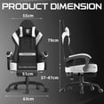 thumbnail image 7 of Linen Fabric Gaming Chair with Footrest, Ergonomic Computer Chair with Massage Lumbar Pillow and Adjustable Headrest, Comfortable Office Chair for Home & Gaming, Black, 7 of 7