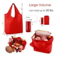thumbnail image 5 of Bolsas reutilizables para la compra, plegables, lavables a máquina, coloridas, a granel, paquete de 10, 22,7 kg, extragrandes, plegables y reutilizables, con cierre de cremallera, de poliéster ligero., 5 of 5