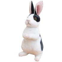 Darzheoy Rabbit Plush Toy, Simulation Rabbit Doll Standing Long Ear Bunny Plush Doll Stuffed Animal Toy Kids Present for Babies Bed Nursery Room Decor, 12"