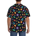 thumbnail image 3 of Rateoe Space D Print Mens Front Pocket Hawaiian Shirts Casual Shirts Short Sleeve Button Down Beach Tropical Shirts-XX-Large, 3 of 5