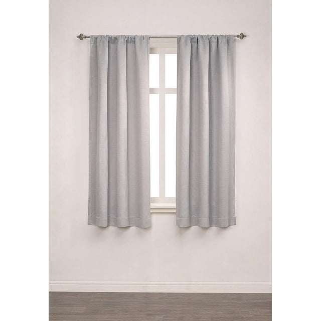 Mainstays Chambray Blackout 63" Window Curtains Panel Pair