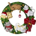 thumbnail image 4 of Bucilla Embroidery Holiday Wreath Kit, Felt Applique, Holiday Housecats, 4 of 6