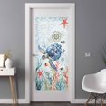 thumbnail image 3 of Non-Adhesive Static Cling Window Tint, Sea Turtle Coastal Window Privacy Film Frosted, Summer Beach Coral Ocean Nautical Insulated Windows Frosted Films for Living room, 35.4 x 78.7 Inches, 3 of 9