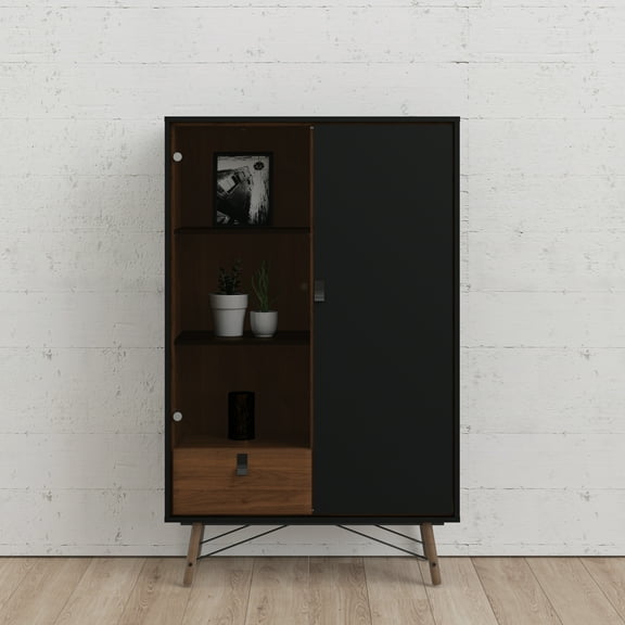 Ry 1 Drawer China Cabinet with 1 Door & 1 Glass Door