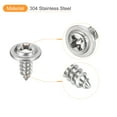 thumbnail image 4 of ST3x8x7mm Phillips Pan Head Self-tapping Screw with Washer, 100pack 304 Stainless Steel Wood Screw (Silver), 4 of 6