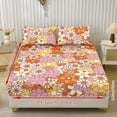 thumbnail image 2 of Xoenoiee Hippie Daisy Print 3 Piece Fitted Sheet and Pillowcase Set, Including 1 Fitted Sheet & 2 Pillowcase Set, Soft and Cooling Deep Pocket Fitted Sheet, NO Flat Sheet Included, Twin XL Size, 2 of 7