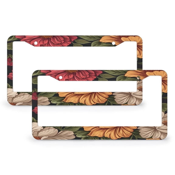 License Plate Frames Retro Vintage Grammy Best Grammy Ever Floral Licenses Plates Frames Front Licenses Plate Covers Car Tag Frame 2 Pcs Set Grandma Gifts Stainless Aluminum License Plate Frame