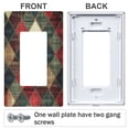 thumbnail image 3 of Yayeee Rocker Switch Wall Plate 1-Gang 4.6"x2.9" Home Decorative Outlet Cover, Dark Tartan Pattern, 3 of 6