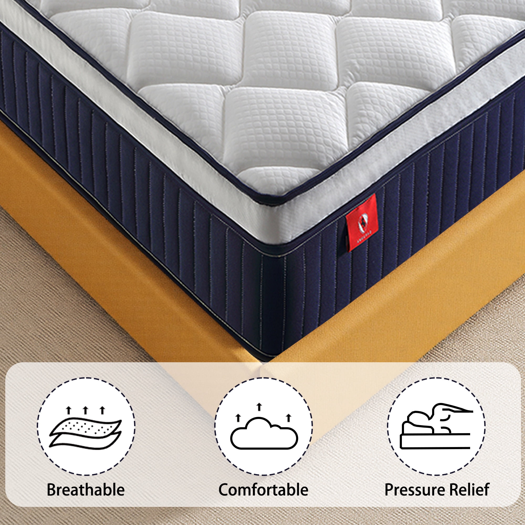 10" Hybrid Mattress in a Box with Gel Memory Foam, Medium Firm,Adult,Queen