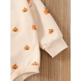 thumbnail image 4 of Newborn Baby Girl Boy Clothes Pumpkin Romper Sweatshirt Onesie Long Sleeve Bubble Jumpsuit Halloween Outfit, 4 of 6