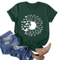 thumbnail image 4 of Outfmvch Tops for Women Trendy Spring Tops for Women 2024 Womens Tops Shirts for Women Sunflower Summer T Shirt Plus Size Loose Blouse Short Sleeve Graphic Casual Tees Polyester Spandex Green S, 4 of 5