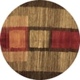 thumbnail image 1 of Ahgly Company Indoor Round Abstract Brown Contemporary Area Rugs, 8' Round, 1 of 4
