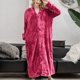 thumbnail image 1 of Batas de baño para mujer, bata de baño alargada, mantiene el calor, solapa, mismo estilo para hombres y mujeres, pijama de manga larga para mujer., 1 of 9