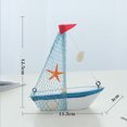thumbnail image 3 of Wooden Sailboat Ornament Mediterranean Style Sailboat Model Wooden Craft Home Table Decoration, 3 of 6