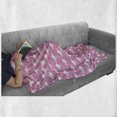 thumbnail image 6 of Kangaroo Soft Flannel Fleece Throw Blanket, Silhouette of Jumping Adult Kangaroo Animal Pattern in Diagonal Alignment, Cozy Plush for Indoor and Outdoor Use, 60" x 80", Pink and White, by Ambesonne, 6 of 6