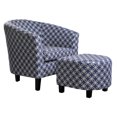 thumbnail image 3 of Nathaniel Home Paisley Dark Blue Tub Chair With Ottoman, 3 of 4