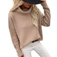 thumbnail image 6 of Women's Turtleneck Oversized Sweater 2023 Winter Fall Long Sleeve Knit Pullover Tops Solid Tunic Sweaters for Women Trendy, 6 of 7