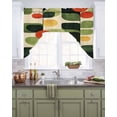 thumbnail image 2 of Green Abstract Kitchen Swag Valances for Windows, Middle Century Minimalist Lines Swag Valances Curtains for Living Room, Rod Pocket Window Treatments for Bathroom, Bedroom, Cafe, 56"x36", 2 of 6