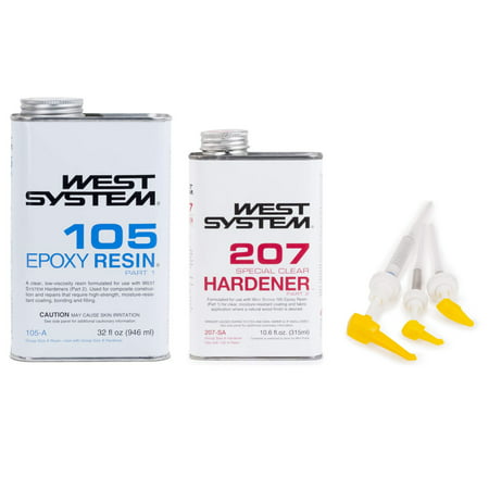 West System 105 Epoxy Resin with 207 Special Clear Epoxy Hardener and Mini