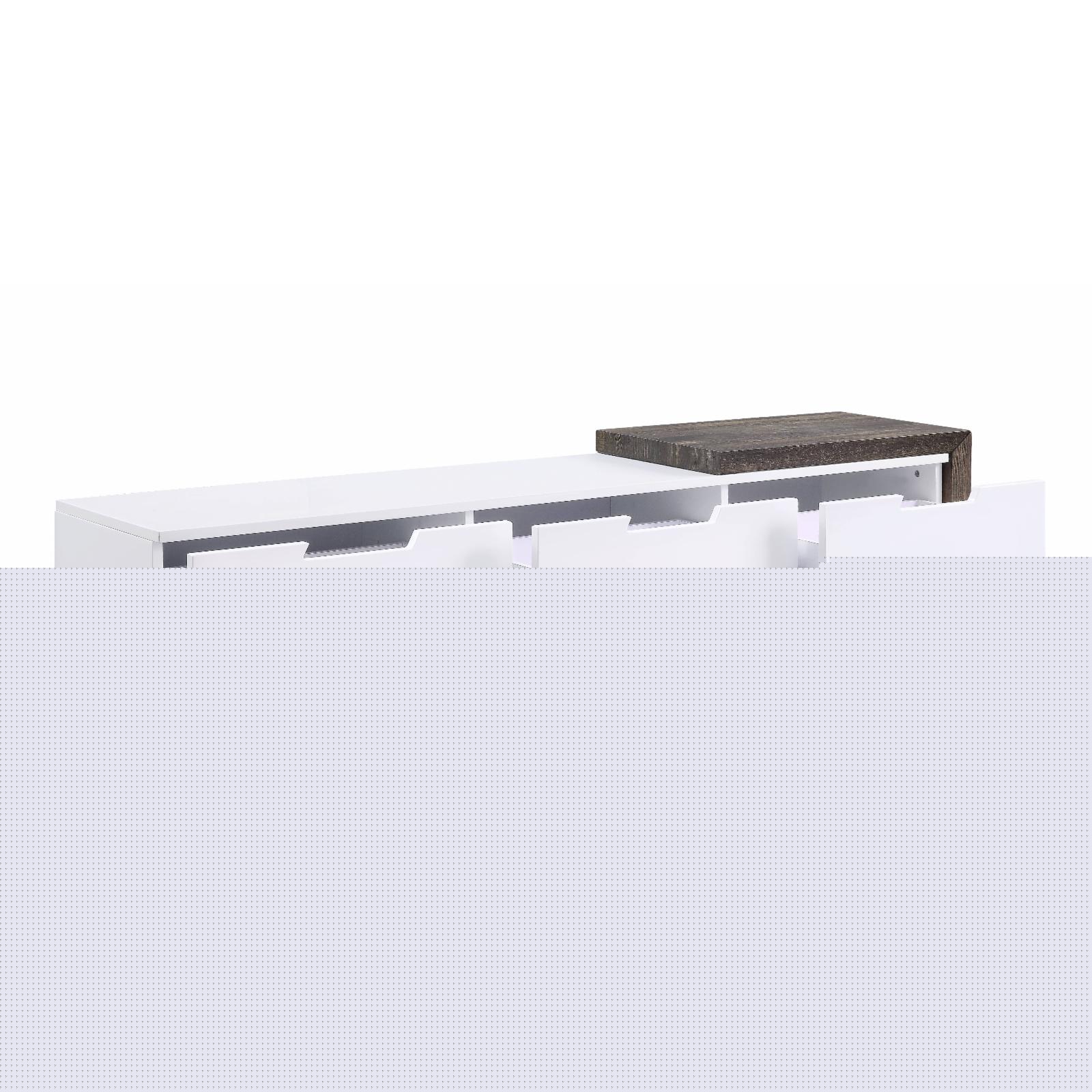 thumbnail image 3 of ACM-91680 - ACME Orion TV Stand, White High Gloss & Rustic Oak, 3 of 7