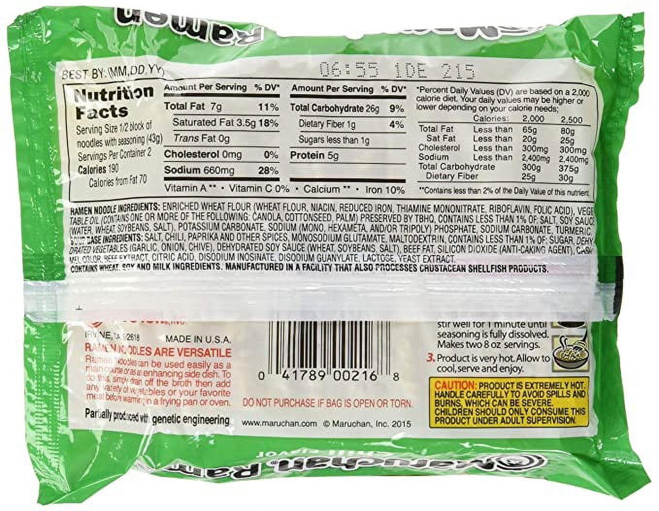 Maruchan Chili Ramen Noodles, 3 oz Packaged Soup, Quantity of 24
