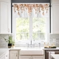 thumbnail image 2 of Curtain Valance for Windows Fall Orange Eucalyptus Leaf Rod Pocket Valance Window Treatments Plant Leaves with Floral Short Curtains for Kitchen Windows Bathroom Bedroom 54 x 18 inch, 2 of 6