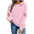 thumbnail image 2 of FDGIU ‌Valentine's Day Shirt Women, Heart Print Long Sleeve T-Shirt with Crew Neck for Valentine's Outfit & Casual Wear, 2 of 6