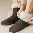 thumbnail image 5 of Men's Slipper Socks with Grips Non Slip Soft Cozy Fuzzy Fleece Lined Socks for Cold Winter, 5 of 7