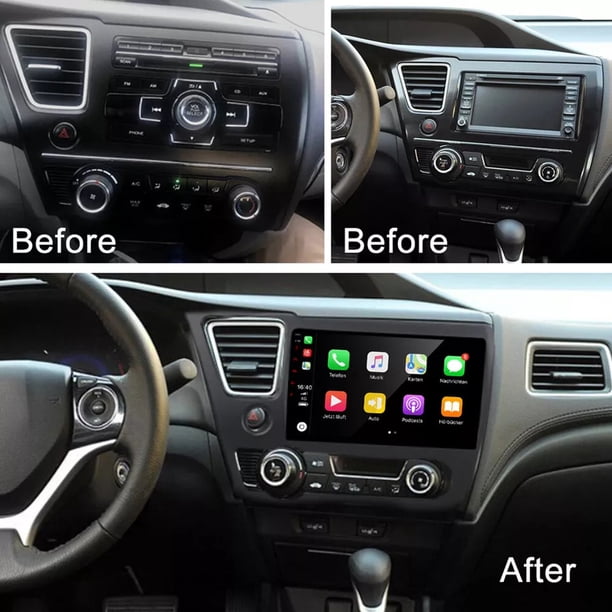 2+32G Android 13 Car Stereo Radio for Honda Civic 2013-2017 Built-in with Carplay Android Auto 9in Car Radio with Wifi Bluetooth FM SWC Mirror Link Split Screen + AHD Backup Camera