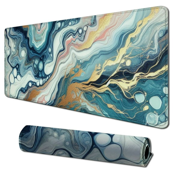 Large Mouse Pad and Keyboard Wrist Rest ,Extended Mouse Pad with Wrist Support, Non-Slip Desk Mat Protector, Ultra Thick Desk Blotter for Office, Home