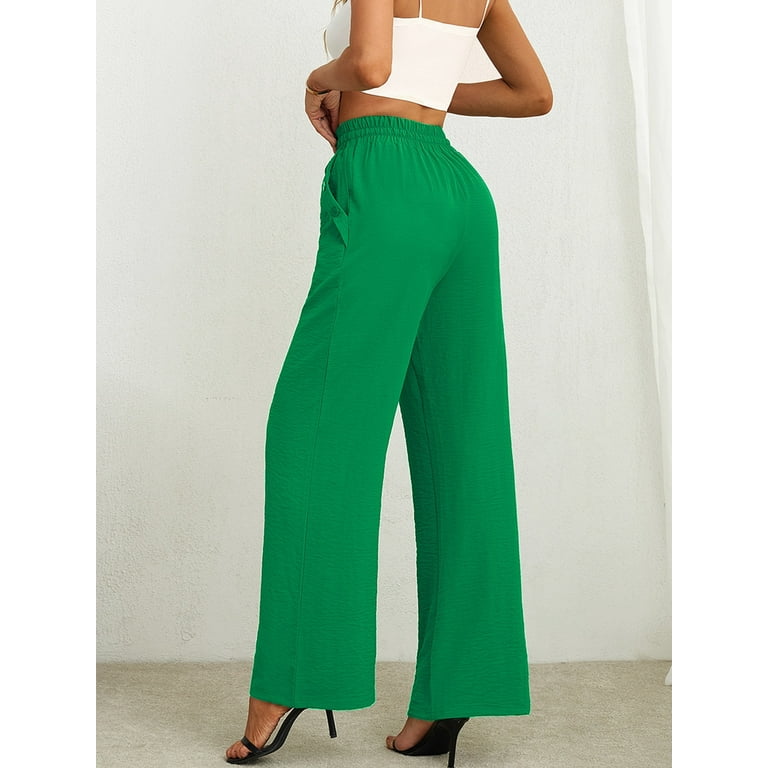 Green high waisted trousers online