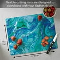 thumbnail image 4 of Cut N' Funnel "Blue Fluidity" 1 Pack Designer Flexible Plastic Cutting Board Mat 15" by 11.5", 4 of 8