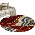 thumbnail image 6 of Red Marble Round Rug 3ft Washable Circle Entryway Rugs Non Slip Grey Gold Texture Vintage Farmhouse Art Area Rug Indoor Floor Carpet for Bedroom Kitchen Living Room Home Office Dining Room Nursery, 6 of 8