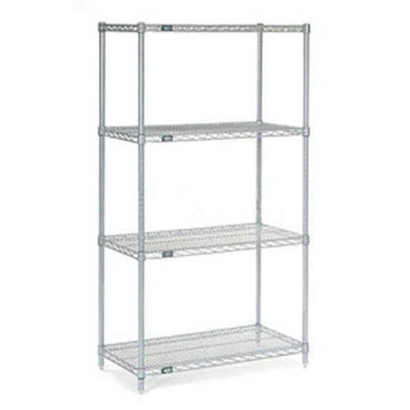 Nexel 24547EP Nexelate Wire Shelving, Silver - 54 x 24 x 74 in.