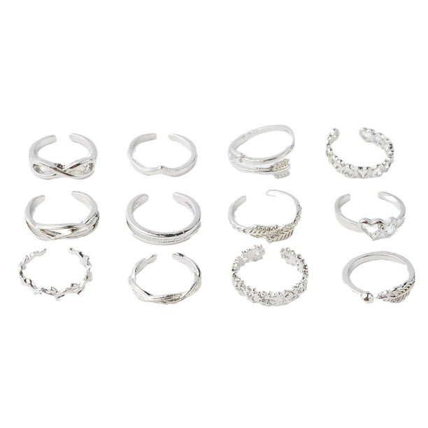 Wartleves Juego de anillos para los nudillos de los pies para mujer, estilo retro bohemio, joyería para mujer, stock en Reino Unido