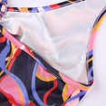 thumbnail image 2 of Top halter de Paisley Top corto con cordón fruncido marrón, 2 of 5