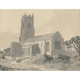thumbnail image 2 of John Sell Cotman 14x12 Gold Ornate Wood Frame and Double Matted Museum Art Print Titled - Ingham Church, Norfolk (ca. 1815), 2 of 4