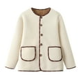 thumbnail image 2 of YueHuiYing Womens Shacket Jacket Lined Jackets Oversized Button Up Fleece Hooded Warm Coat, 2 of 9