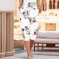 thumbnail image 2 of YDLCAFD Capris For Women Print Pants Bottom High Waist Drawstring Joggers, 2 of 5