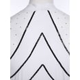 thumbnail image 6 of TiaoBug Men Latin Dance Shirt Leotard Long Sleeve Deep V-neck Velvet Patchwork Mesh Salsa Cha-Cha Bodysuit White XXL, 6 of 6