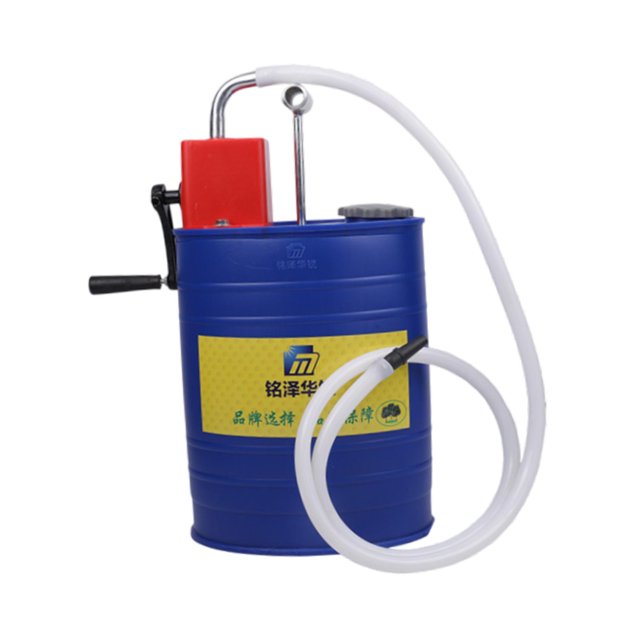 Llenador de aceite para caja de engranajes, con tubo de salida de aceite de 10 l y 6,5 pies, fácil de usar, tipo presión manual Un azul