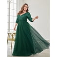 thumbnail image 4 of AURA Plus Size Sequin Evening Dress Women V Neck Formal Gown Elegant Party Dress, 4 of 7