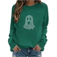 thumbnail image 2 of Jovrlynd Womens Halloween Sweatshirts Long Sleeve Crewneck Rhinestone Ghost Graphic Casual Fall Holiday Pullover Tops, S-2XL, 2 of 5