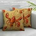 thumbnail image 3 of Nawypu Decorative Square Throw Pillow Case Cushion Cover, Beer Craw Fish Orange Pattern,for Couch Sofa Bedroom Chair Home Decor, 3 of 5