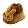 thumbnail image 6 of Baby Girl Boy Warm Crib Shoes Newborn Soft Sole Cartoon Booties First Walkers, Khaki, 6 of 6