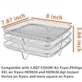 thumbnail image 3 of 8 inch Air Fryer Rack for Instant Vortex Fryer,Philips,Fryer,Square Three Stackable Racks,Stainless Steel Multi-Layer Dehydrator Rack,Air Accessories, 3 of 6