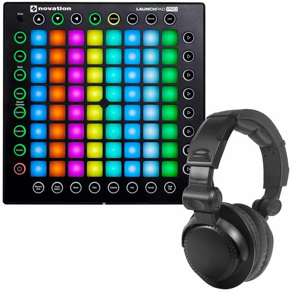 Novation Launchpad Pro 64-Pad Ableton Controller with Over-Ear Monitoring Headphones Package