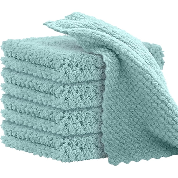 Paño de limpieza de microfibra, trapos de limpieza absorbentes de agua, toalla de microfibra suave, trapos reutilizables sin pelusa para cocina (verde)